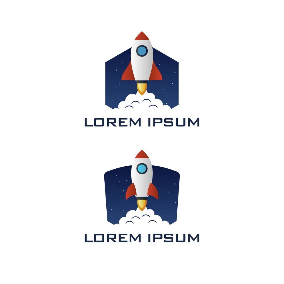 1 plantilla de logotipo de cohete espacial vector