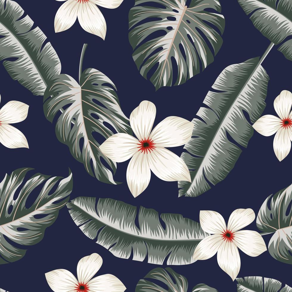 Floral seamless pattern with leaves. tropical background vector