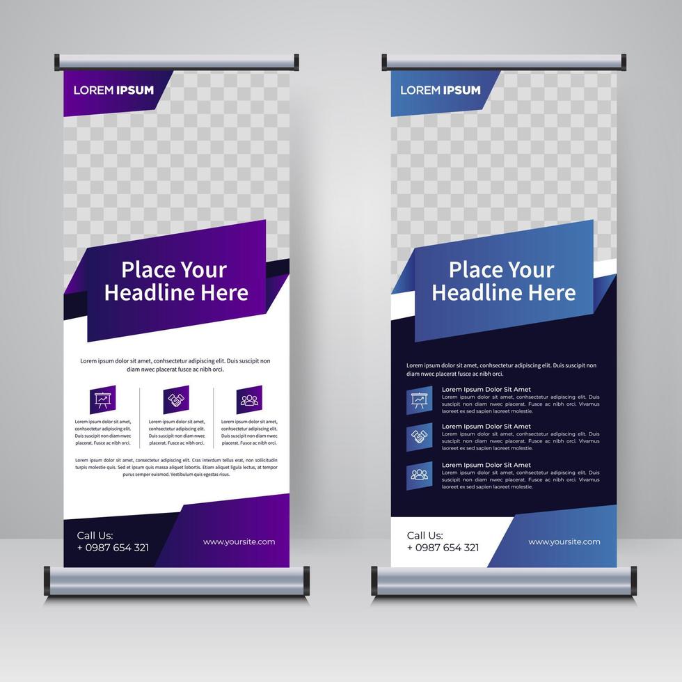 Corporate rollup or X banner design template vector