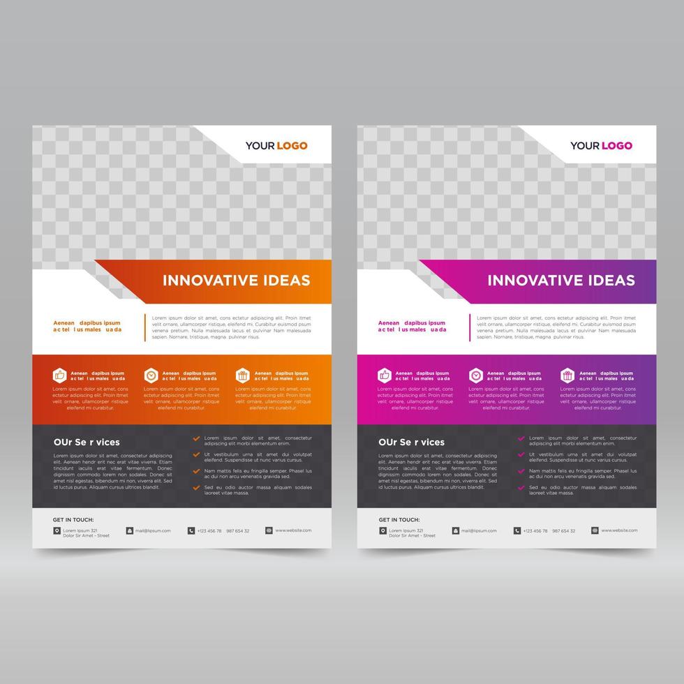 Empty bifold corporate brochure template vector