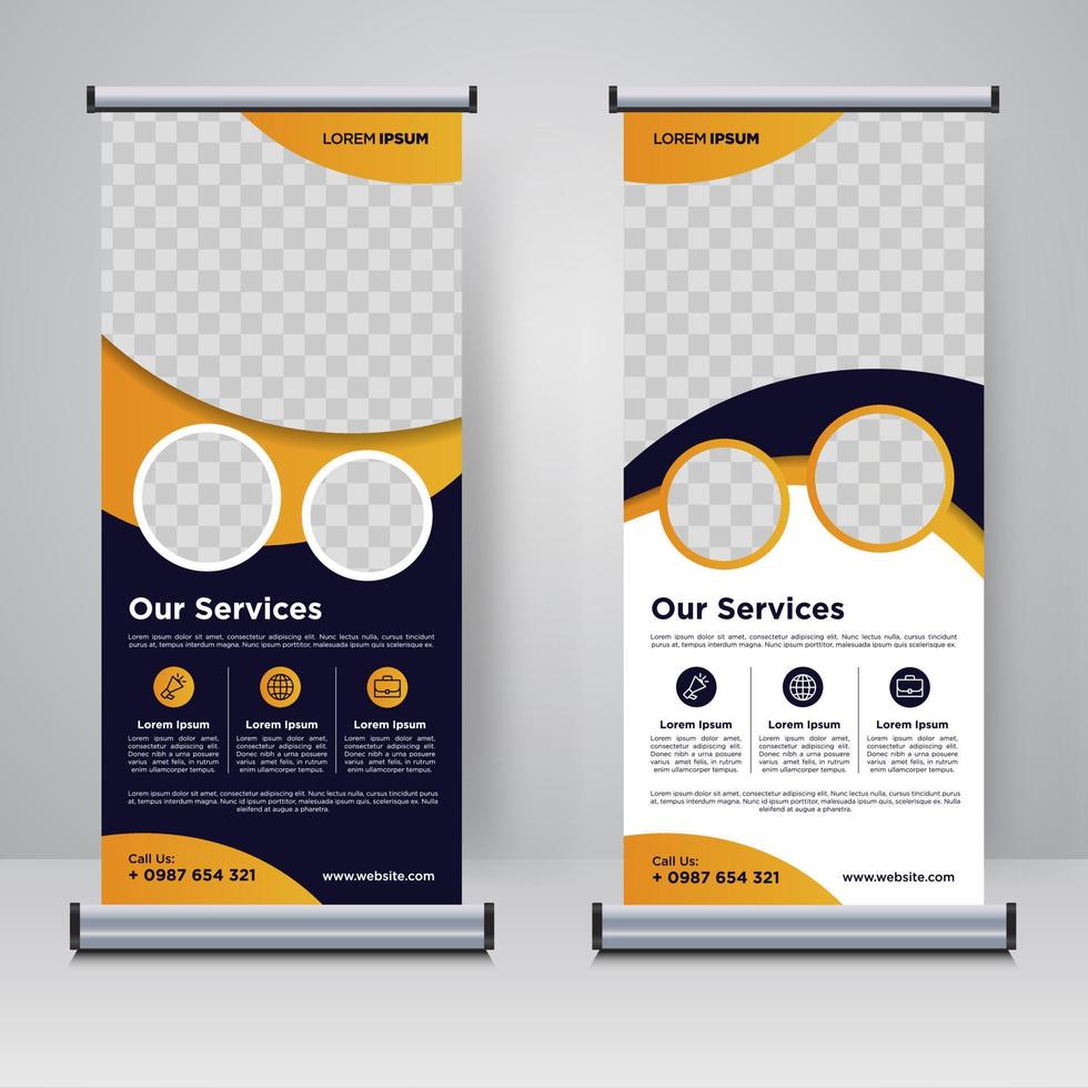 rollup corporativo o plantilla de diseño de banner x vector