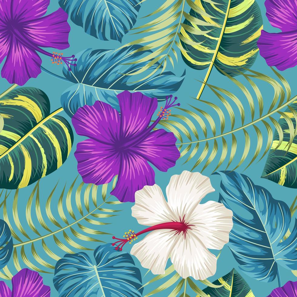 Floral seamless pattern with leaves. tropical background vector