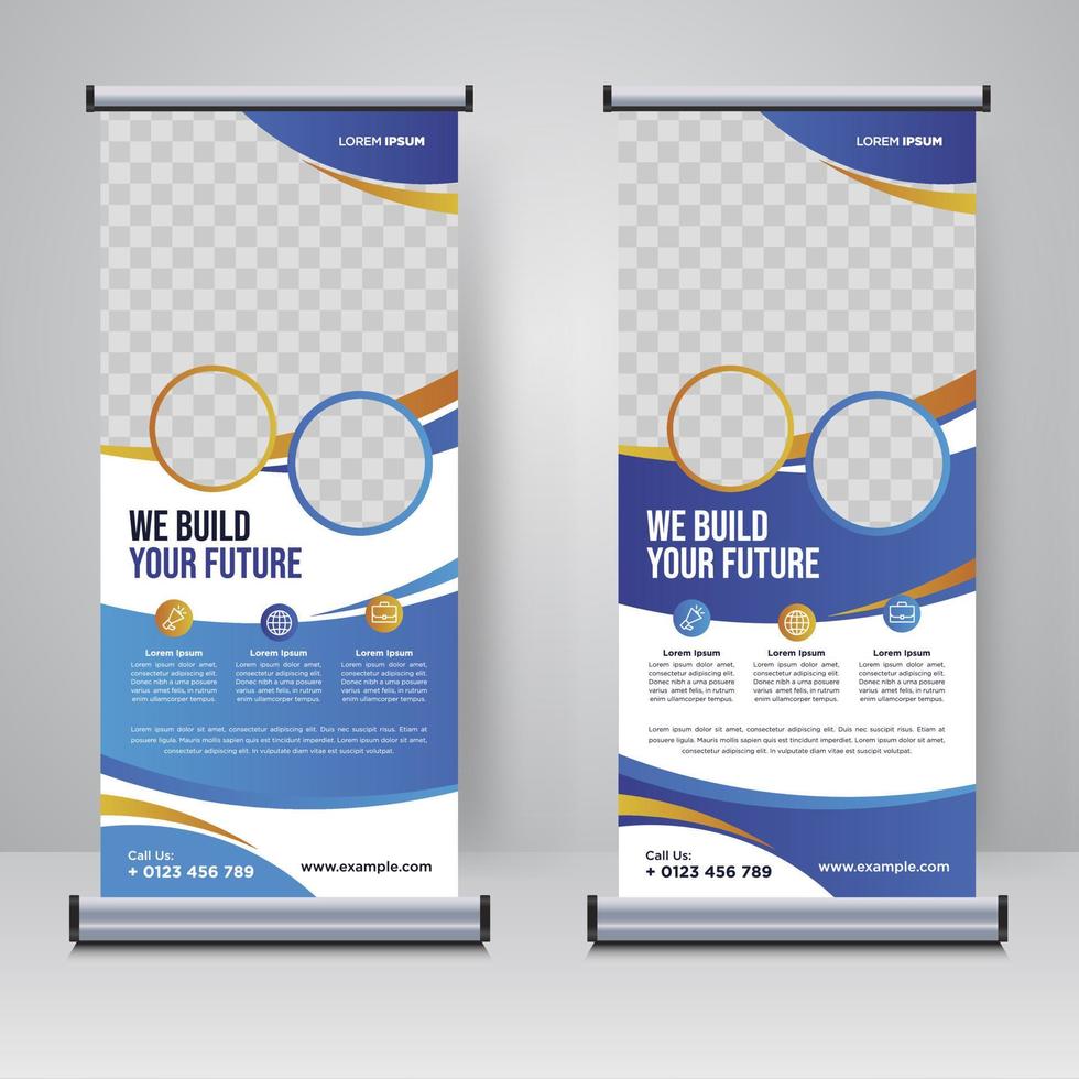 Corporate rollup or X banner design template vector