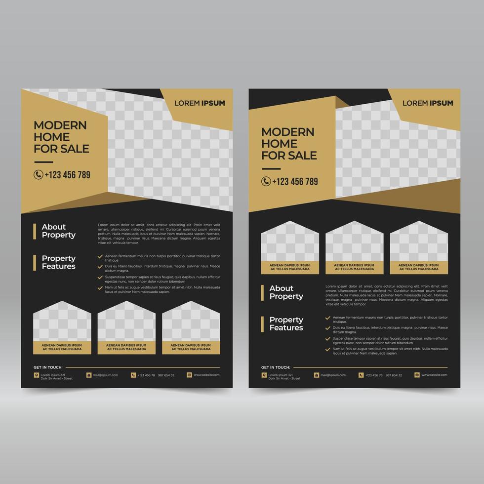 Real estate flyer design template vector