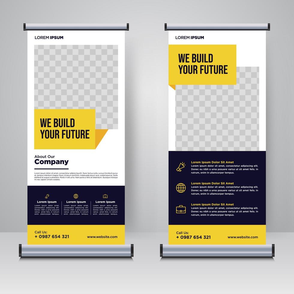 Corporate rollup or X banner design template vector