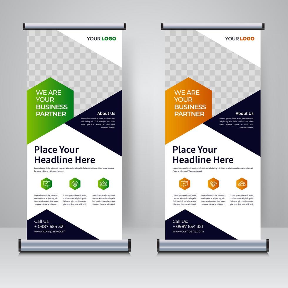 Corporate rollup or X banner design template vector