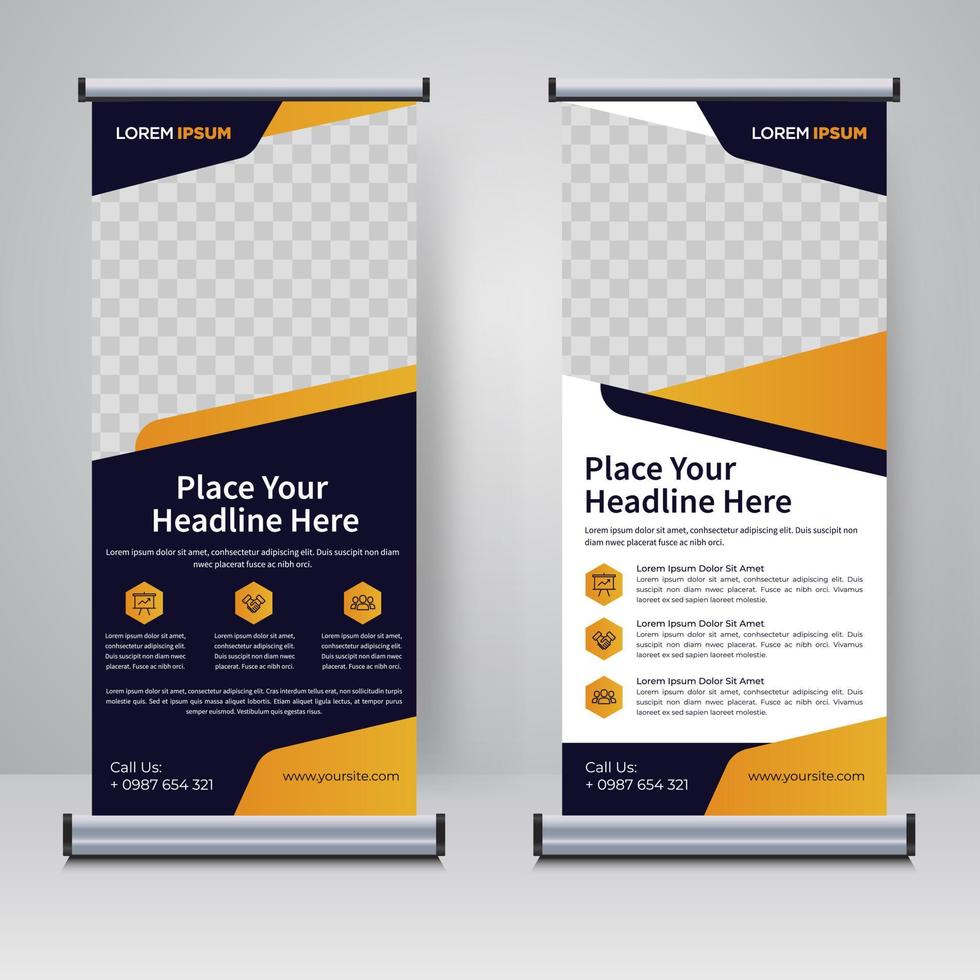 Corporate rollup or X banner design template vector