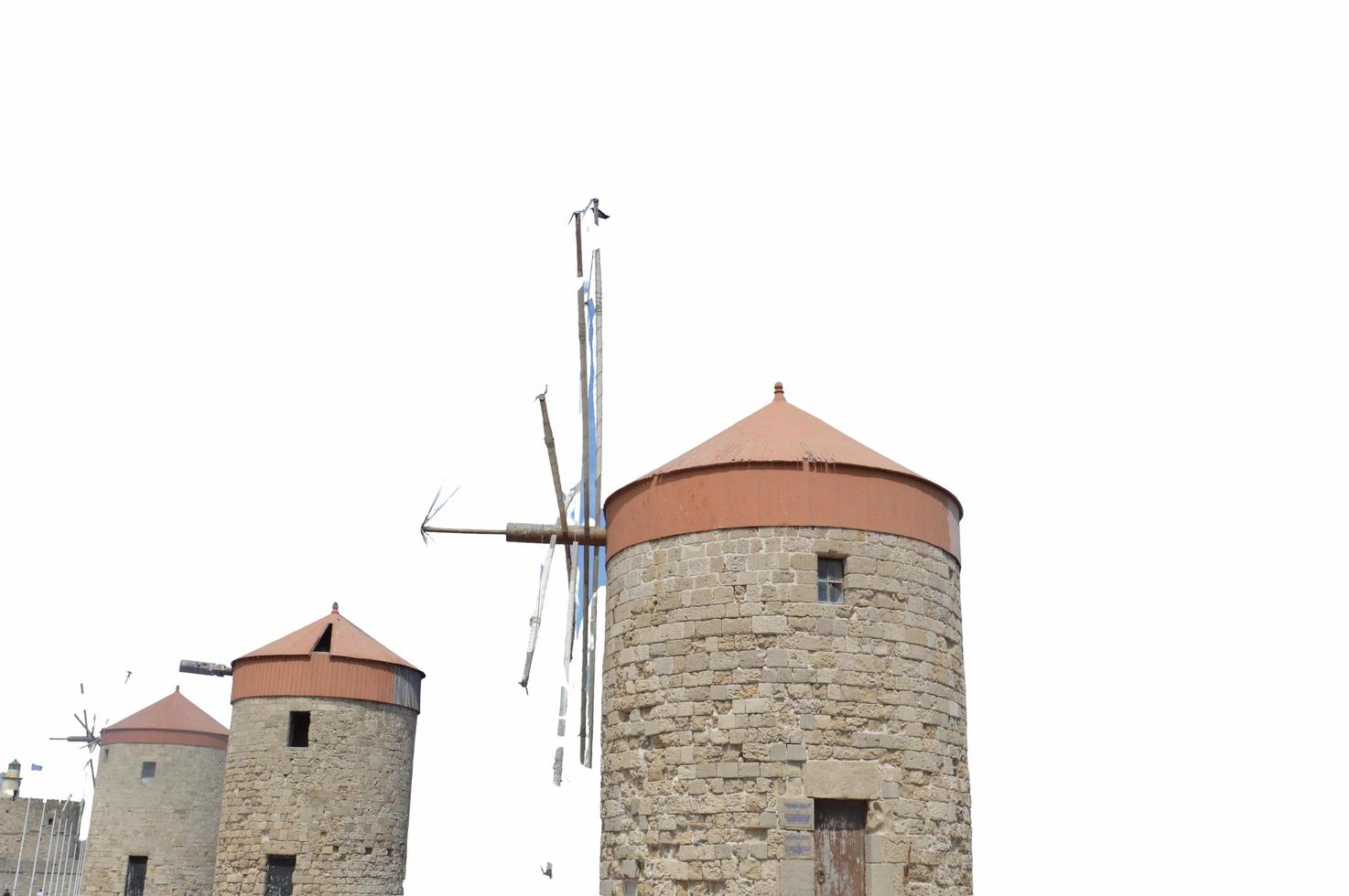Flour mills on the island of Rhodes in Greece photo