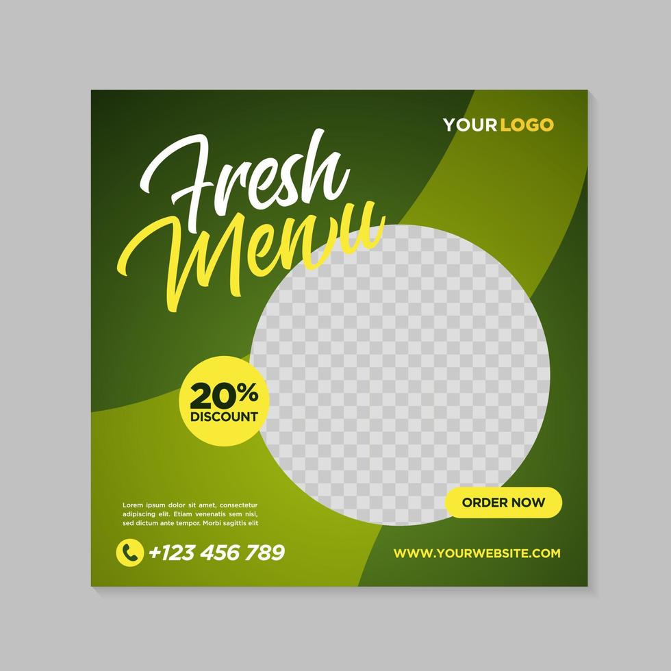 Restaurant food social media banner post design template vector