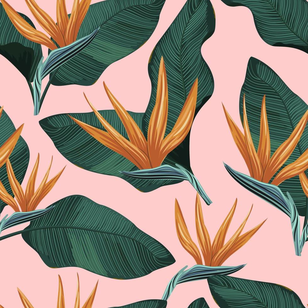 Floral seamless pattern with leaves. tropical background vector
