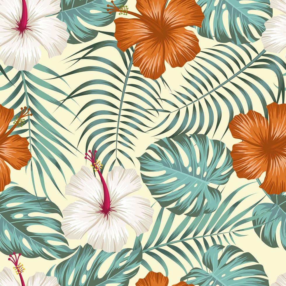 Floral seamless pattern with leaves. tropical background vector