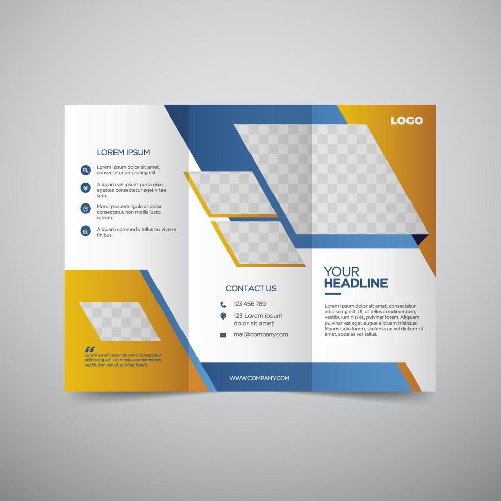 Trifold brochure template design vector