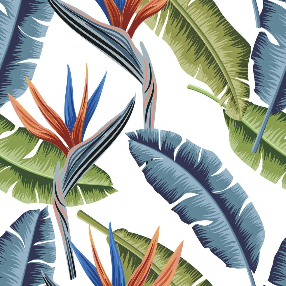 Floral seamless pattern with leaves. tropical background vector