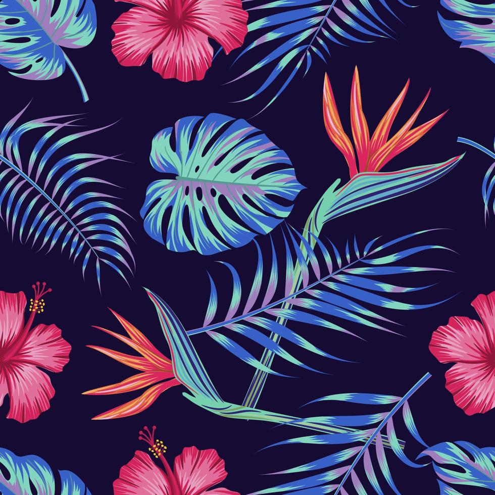 Floral seamless pattern with leaves. tropical background vector