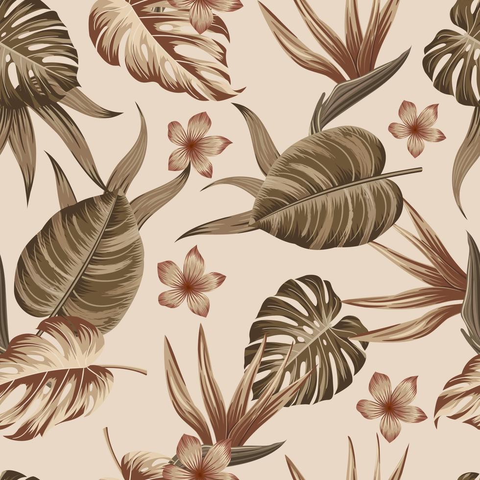 Floral seamless pattern with leaves. tropical background vector