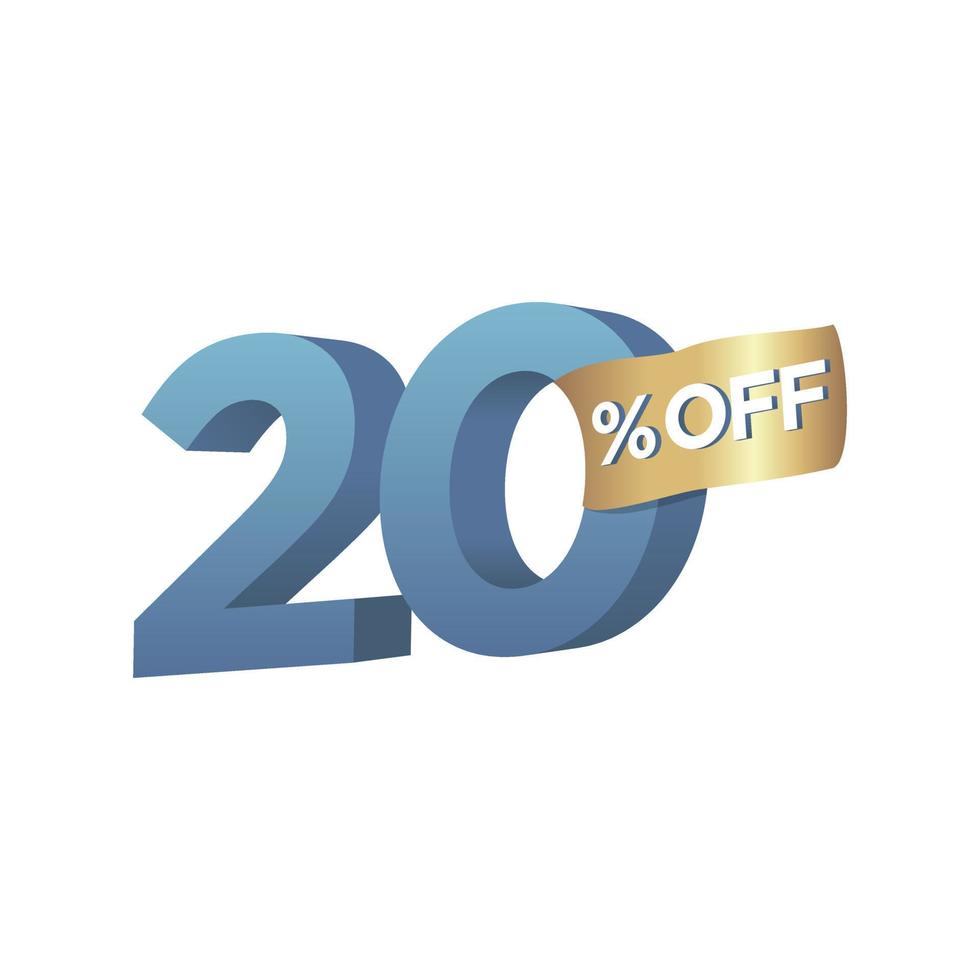 3d Percentage discount symbol vector