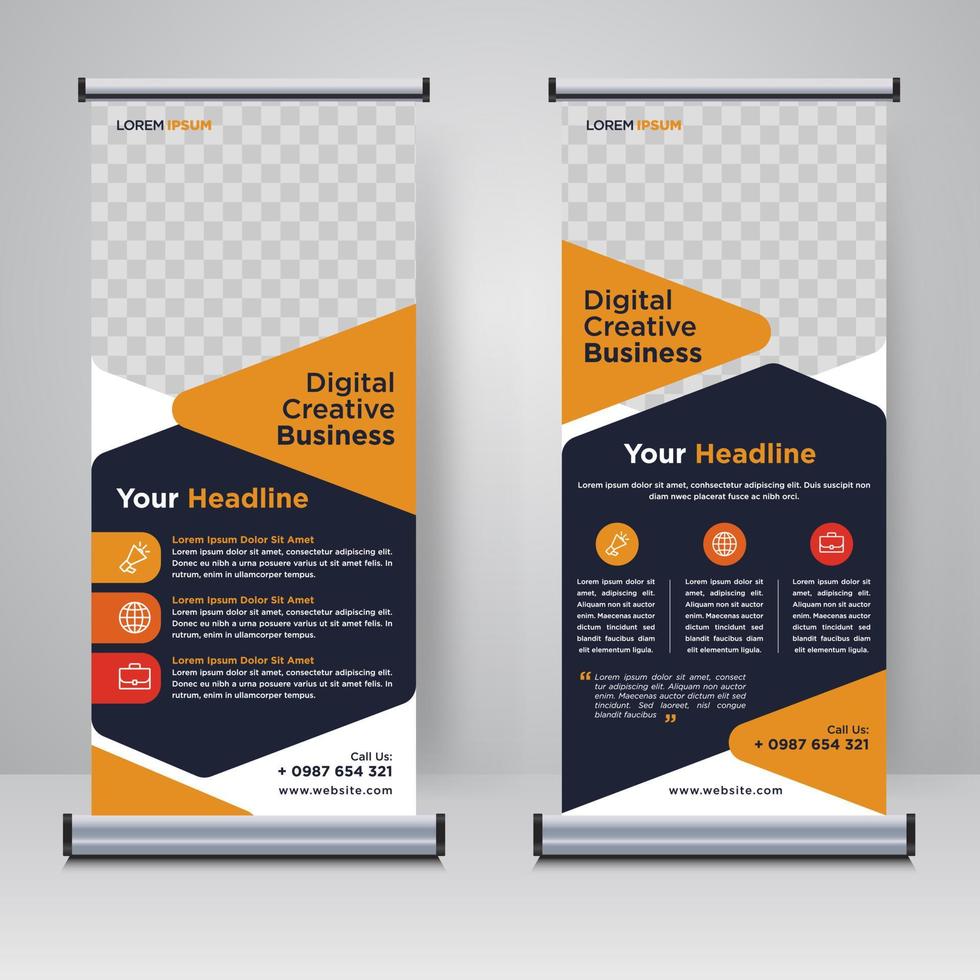 Corporate rollup or X banner design template vector