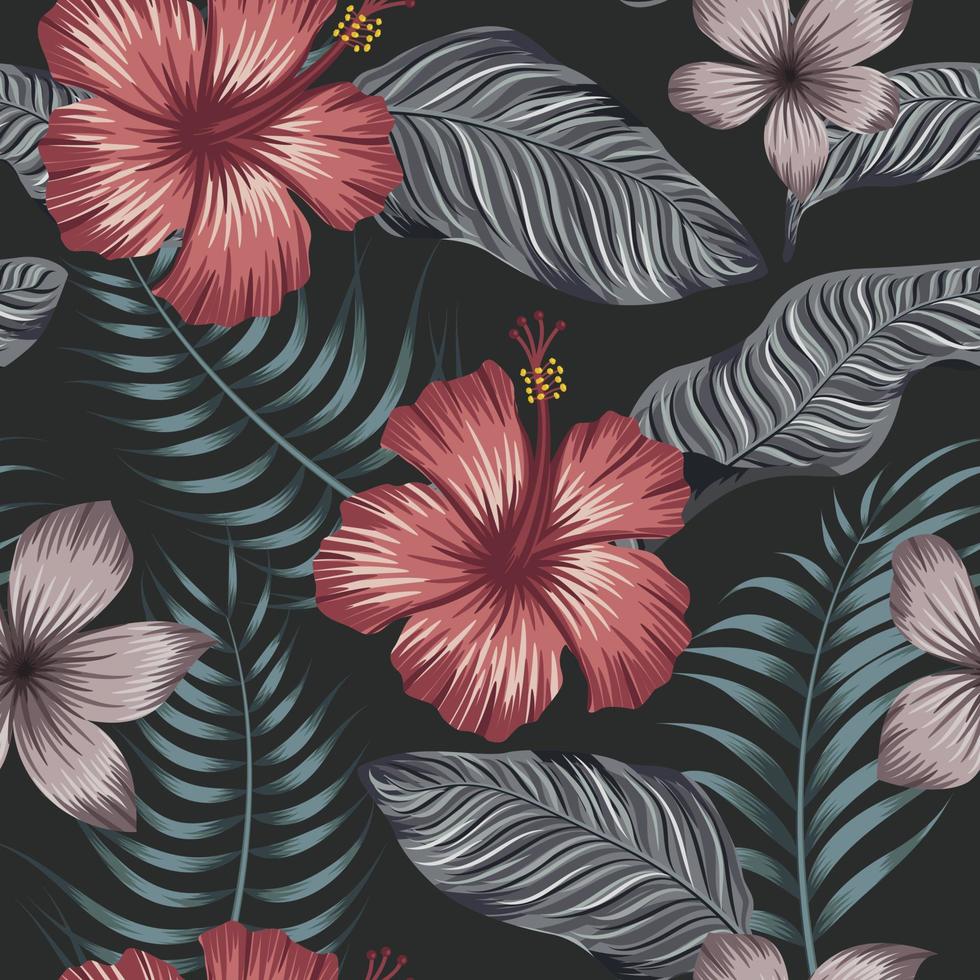 Floral seamless pattern with leaves. tropical background vector