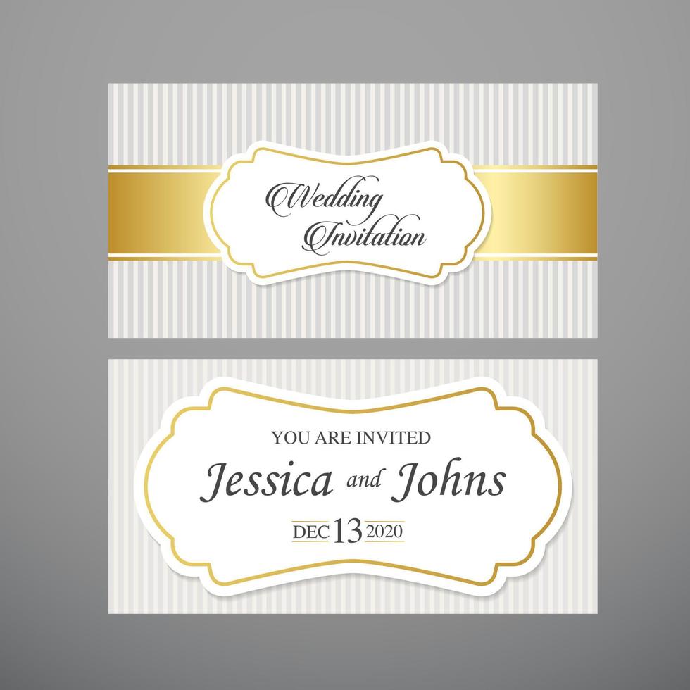 plantilla de tarjeta de invitación de boda, con hojas y fondo floral vector