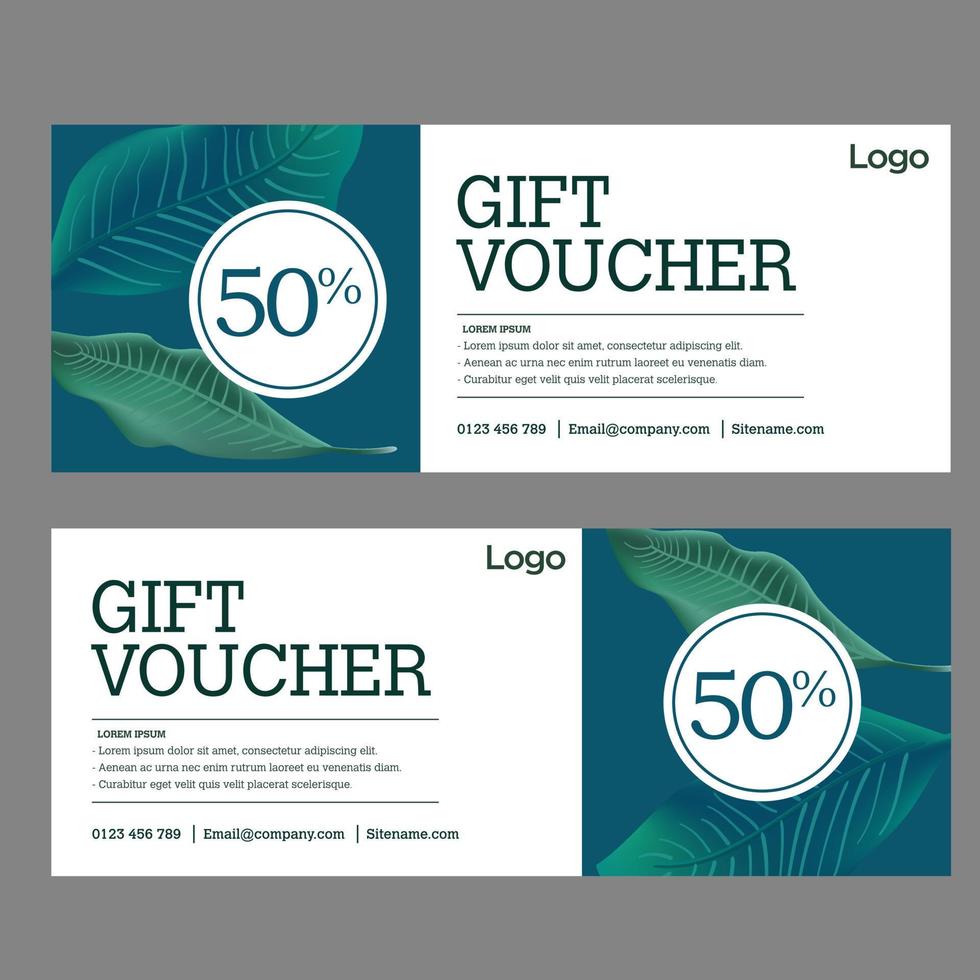 Gift Voucher template with Leaf background , for Spa, Hotel Resort, Vector illustration