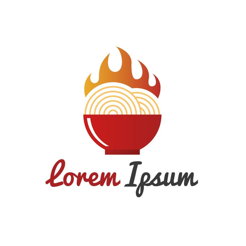 Hot Noodle Logo Template Design vector