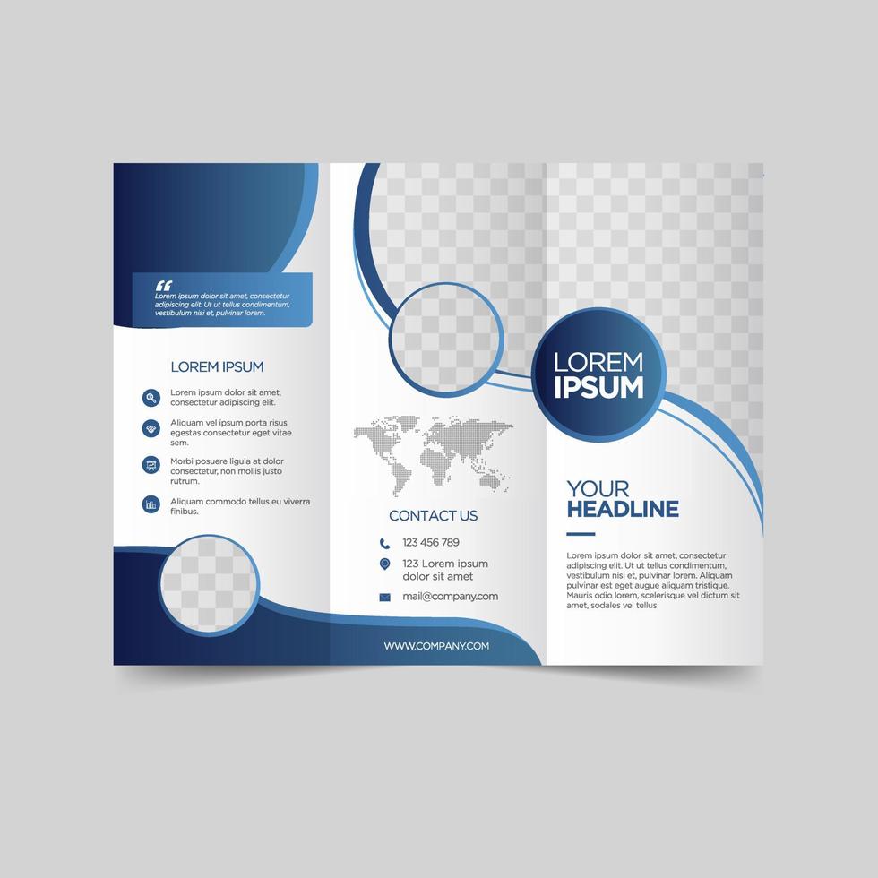 Trifold brochure template design vector