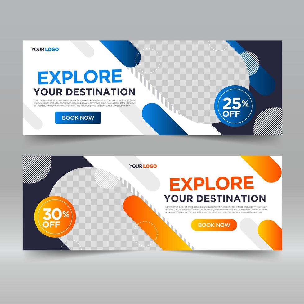 Travel Tours banner template vector