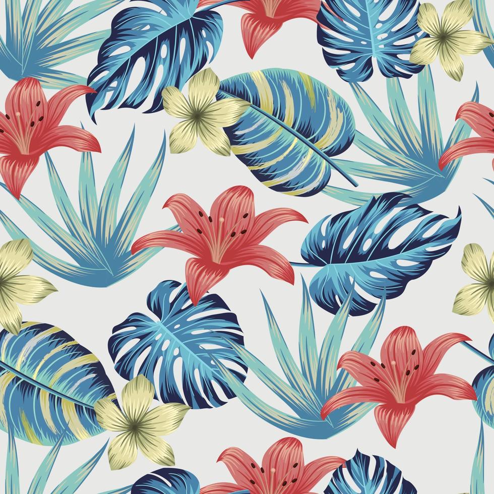 Floral seamless pattern with leaves. tropical background vector