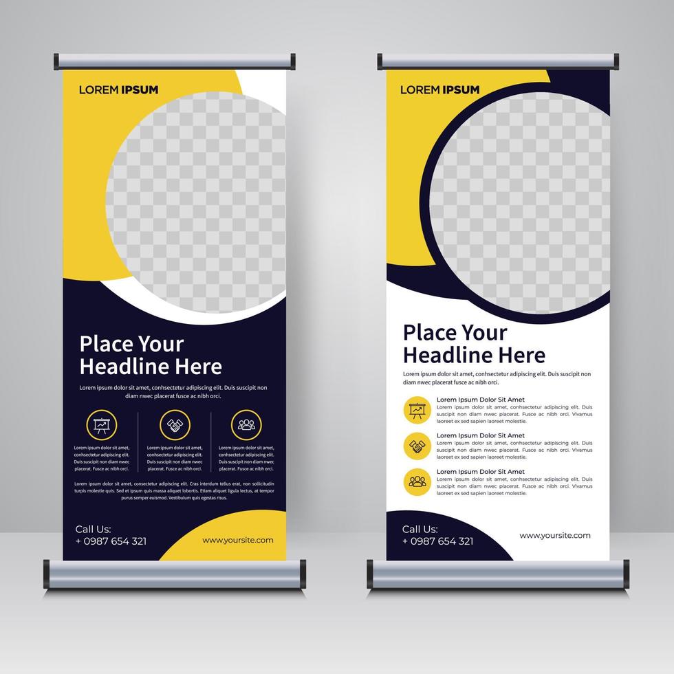 Corporate rollup or X banner design template vector
