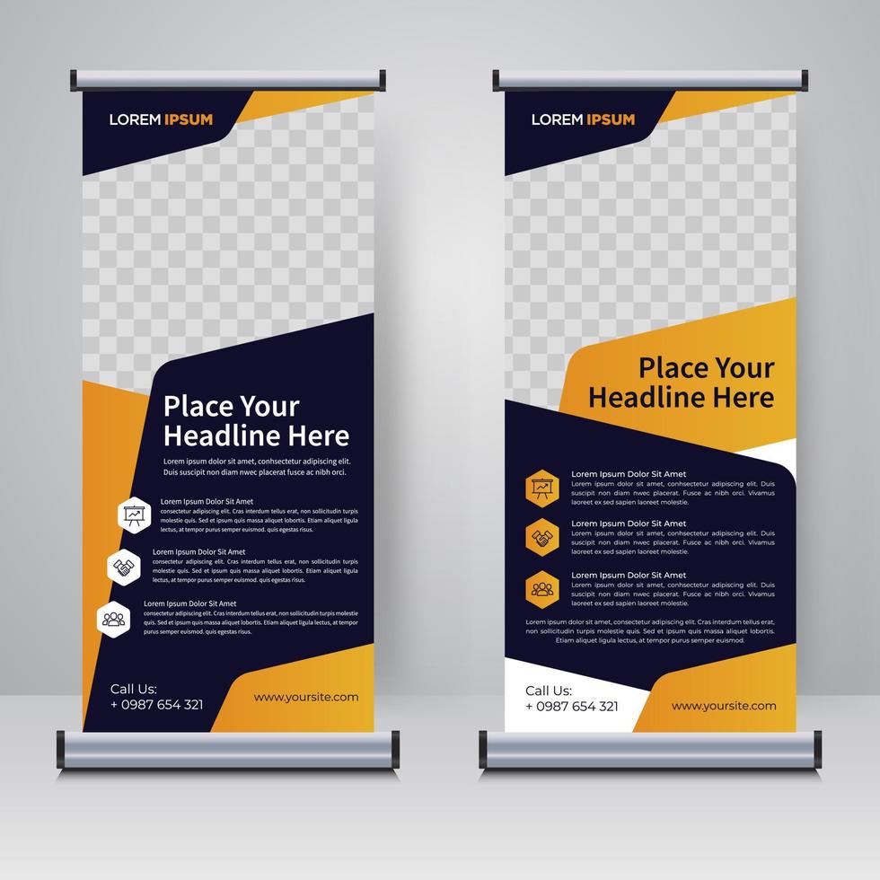 Corporate rollup or X banner design template vector