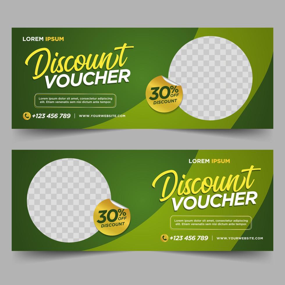 Food gift voucher, discount design template vector