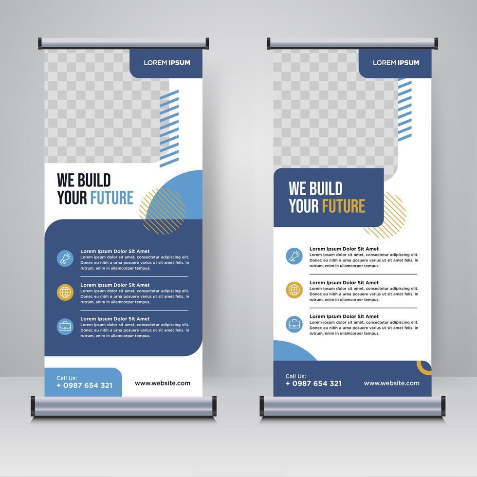 Corporate rollup or X banner design template vector