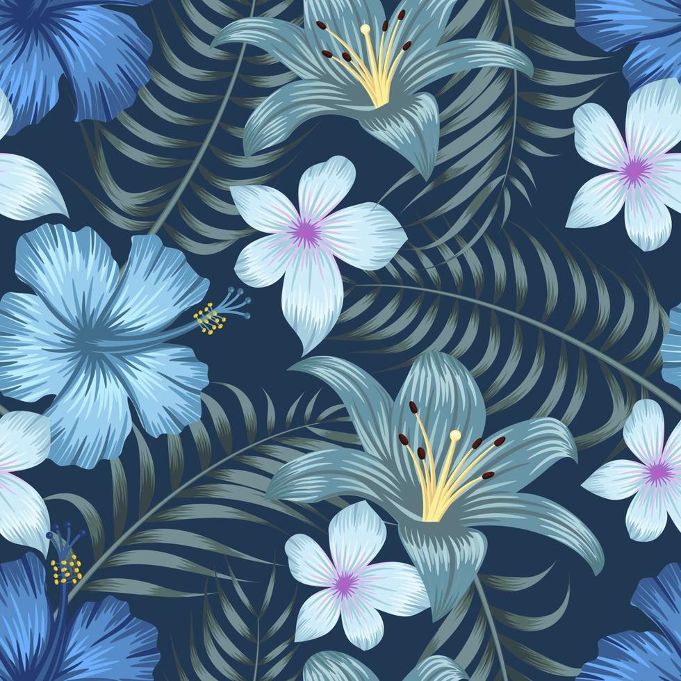 Floral seamless pattern with leaves. tropical background vector