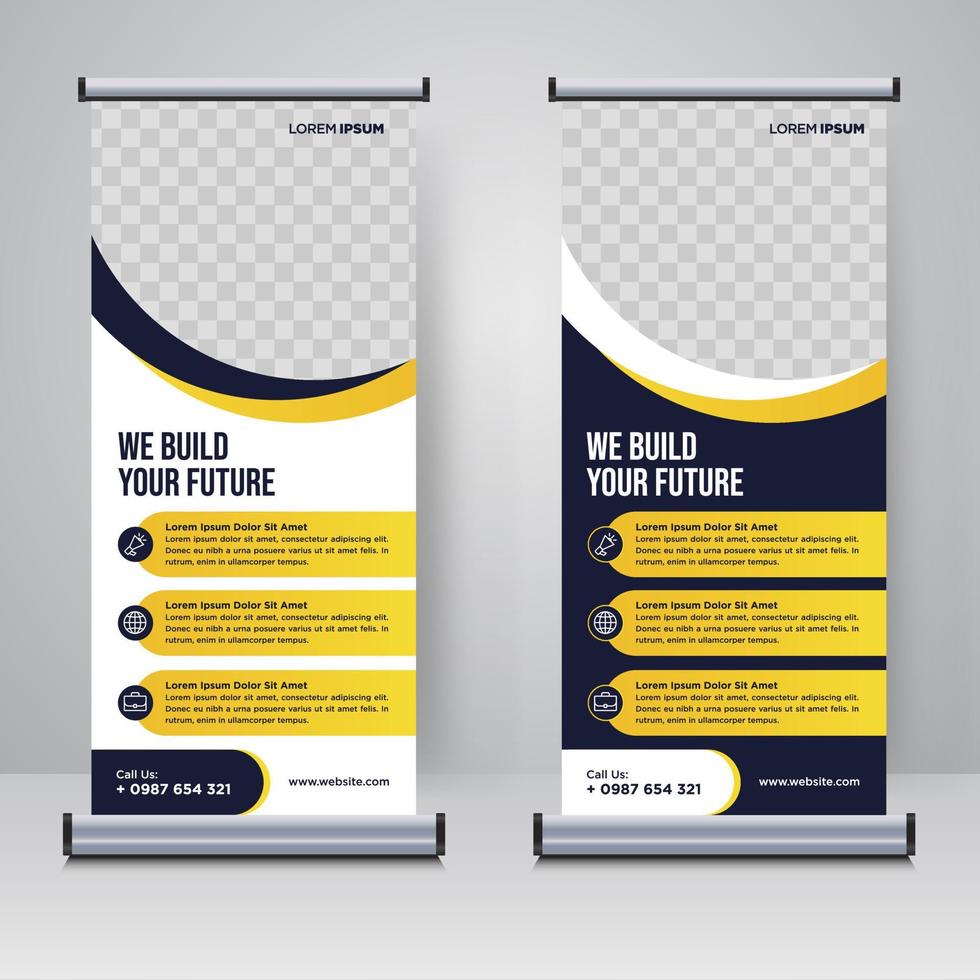 Corporate rollup or X banner design template vector