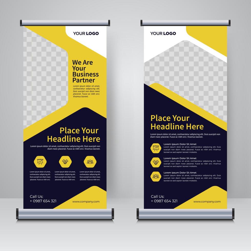 Corporate rollup or X banner design template vector