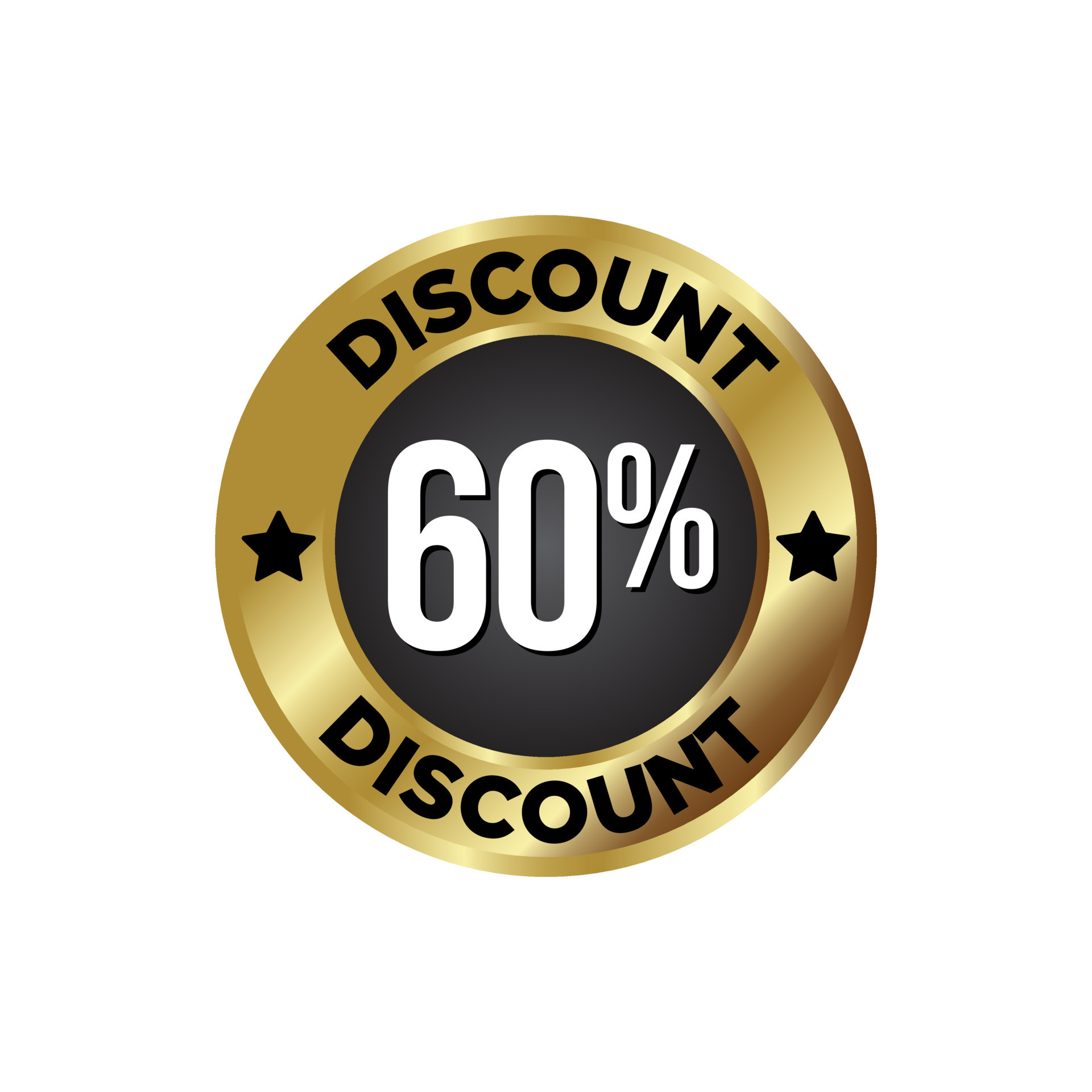 Discount Badge, on golden and black colour background 5025466 Vector