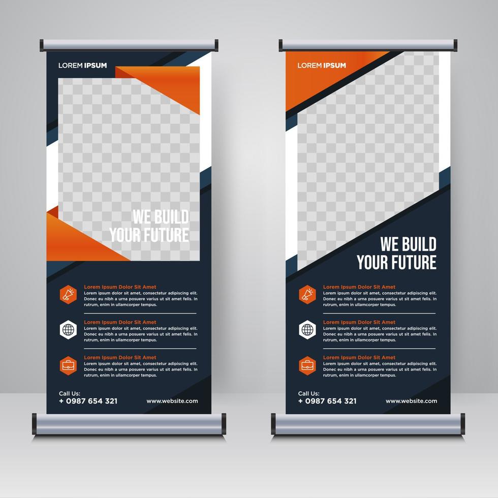 rollup corporativo o plantilla de diseño de banner x vector