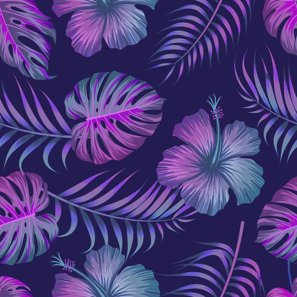 patrón floral transparente con hojas. fondo tropical vector