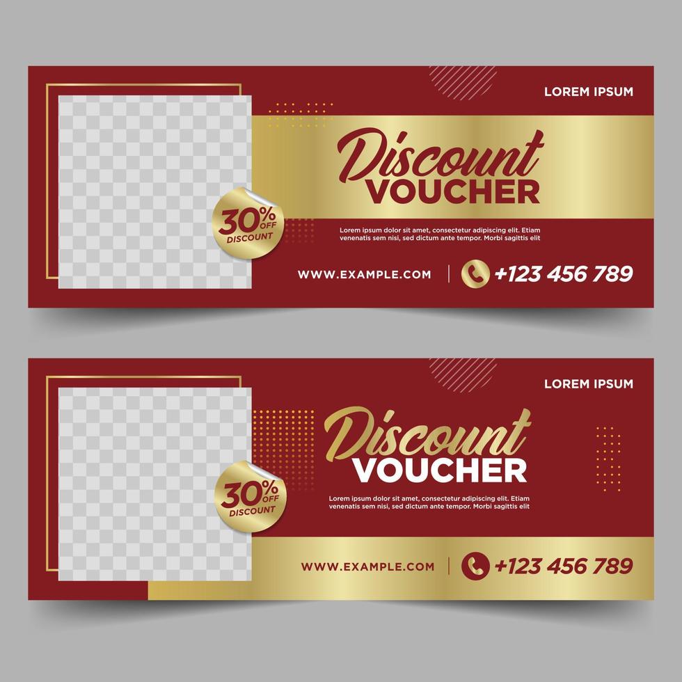 Food gift voucher, discount design template vector