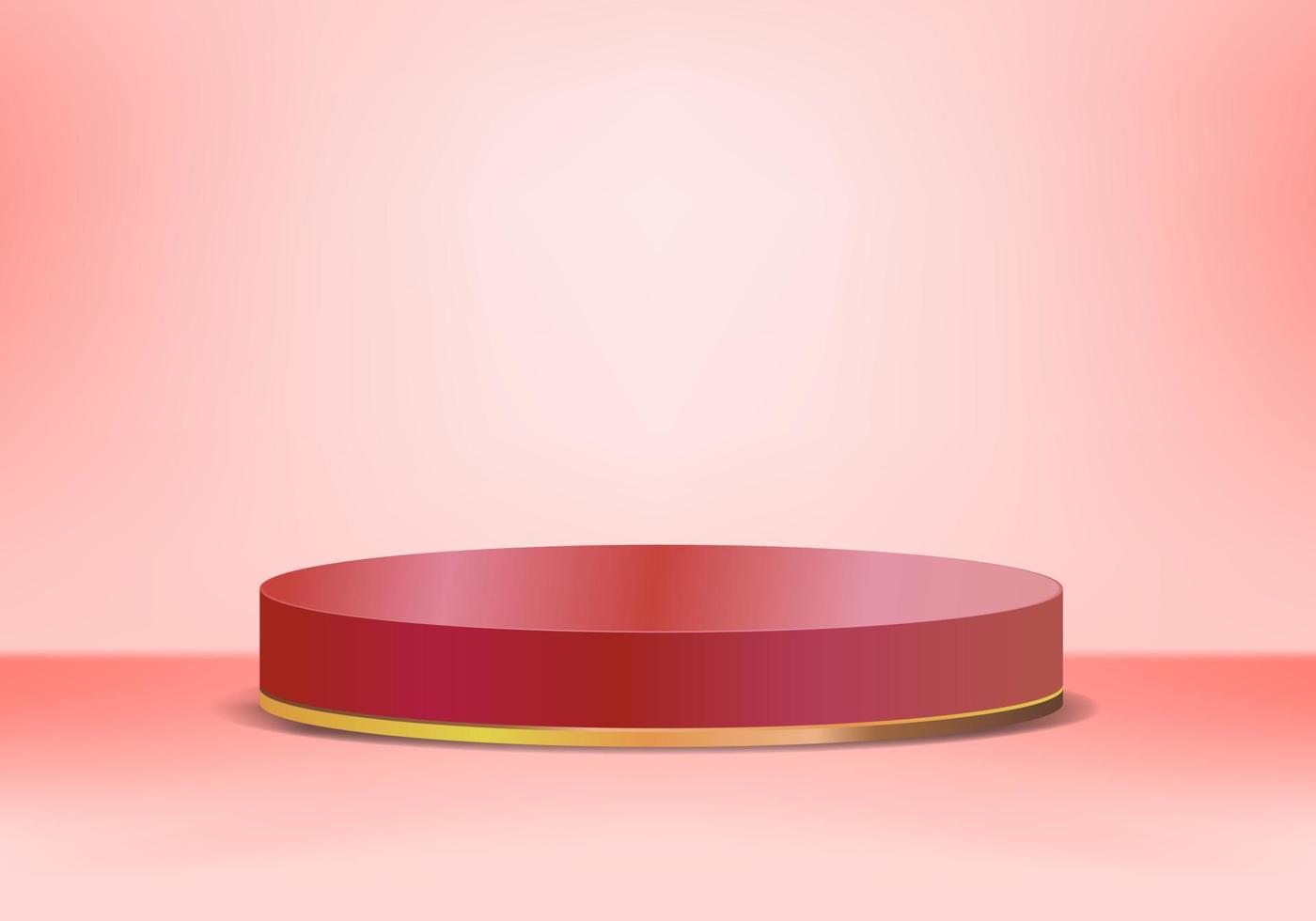 Minimal Background Red Podium for Product Presentation vector