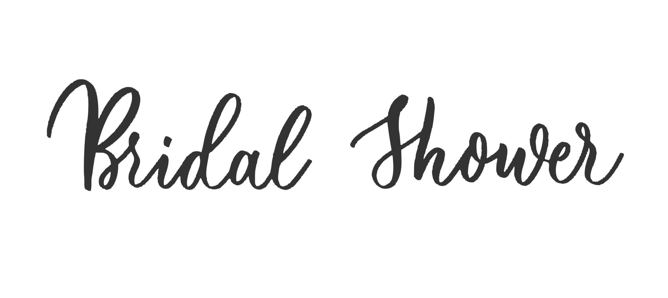 Bridal Shower - wedding calligraphic inscription with smooth lines. vector