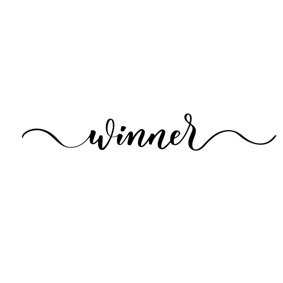 Winner - hand lettering inscription for decoration. vector