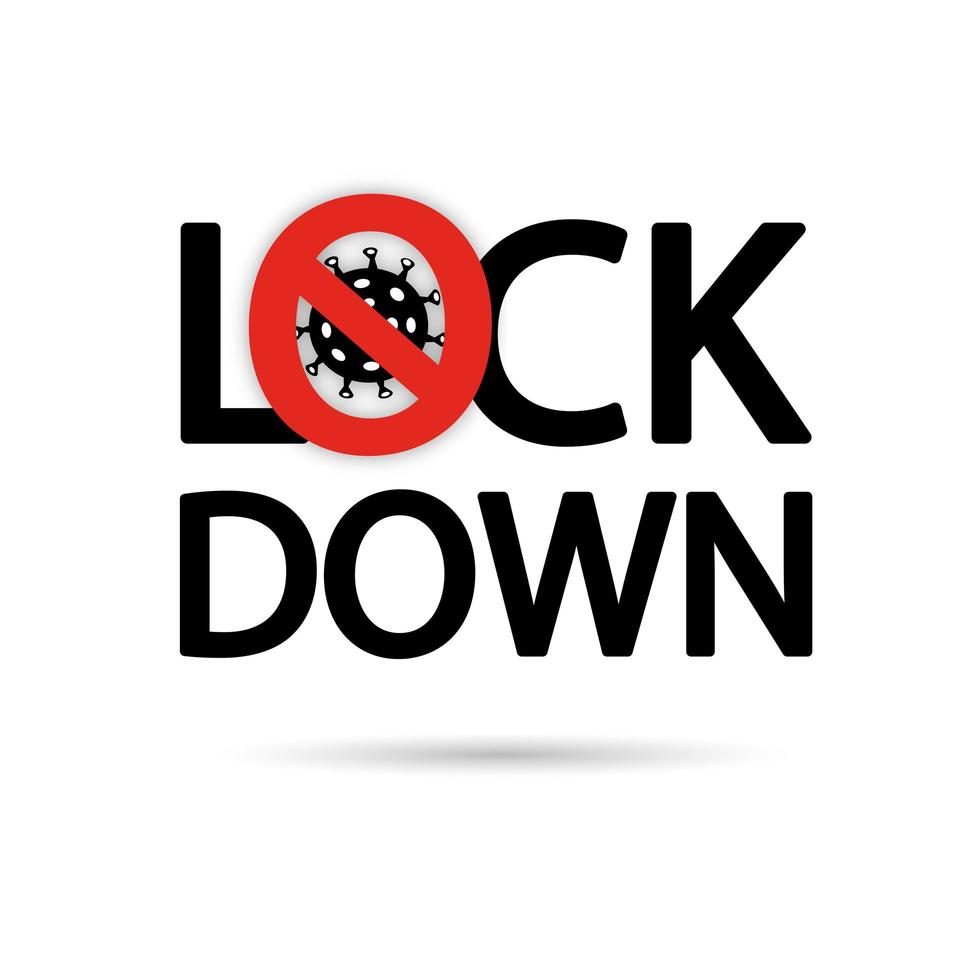 Corona virus Lock down symbol. Lock down concept for virus outbreak corona virus, logo design vector. vector