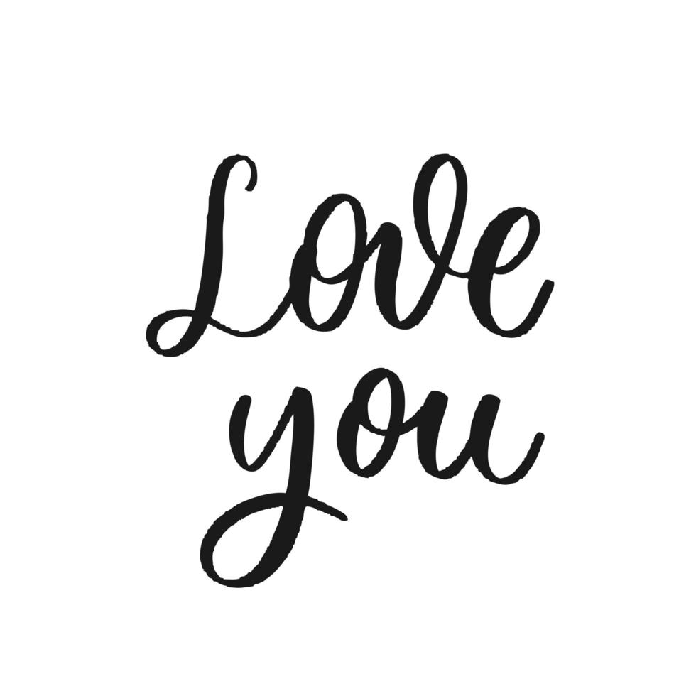 Love you. Hand Lettering inscription vector. vector