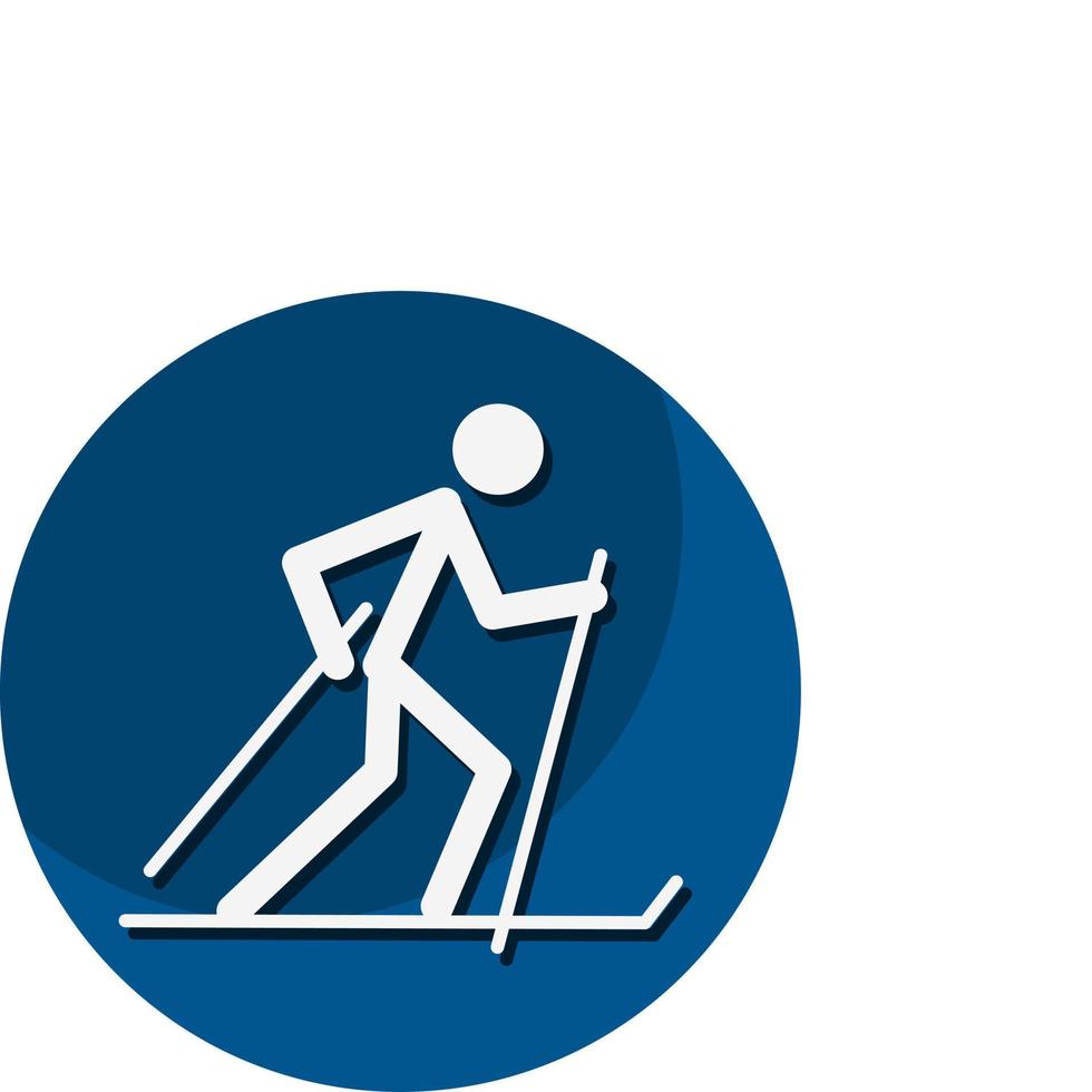 Cross-country skiing icon. A symbol dedicated to sports and games. Vector illustrations.