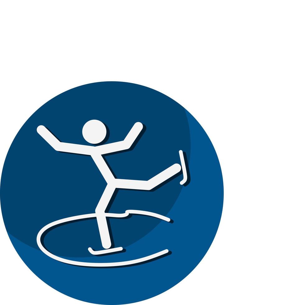 Figure skating icon. A symbol dedicated to sports and games. Vector illustrations.