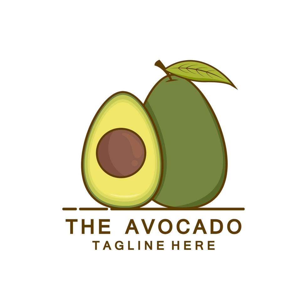 vector de logotipo de diseño de fruta de aguacate