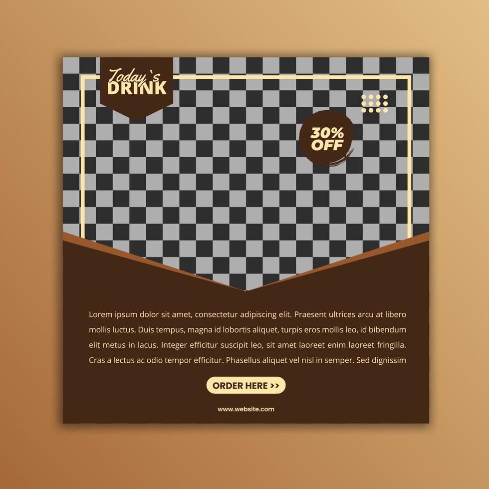 Drink Social Media Template vector