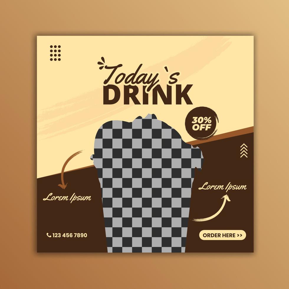 Drink Social Media Template vector