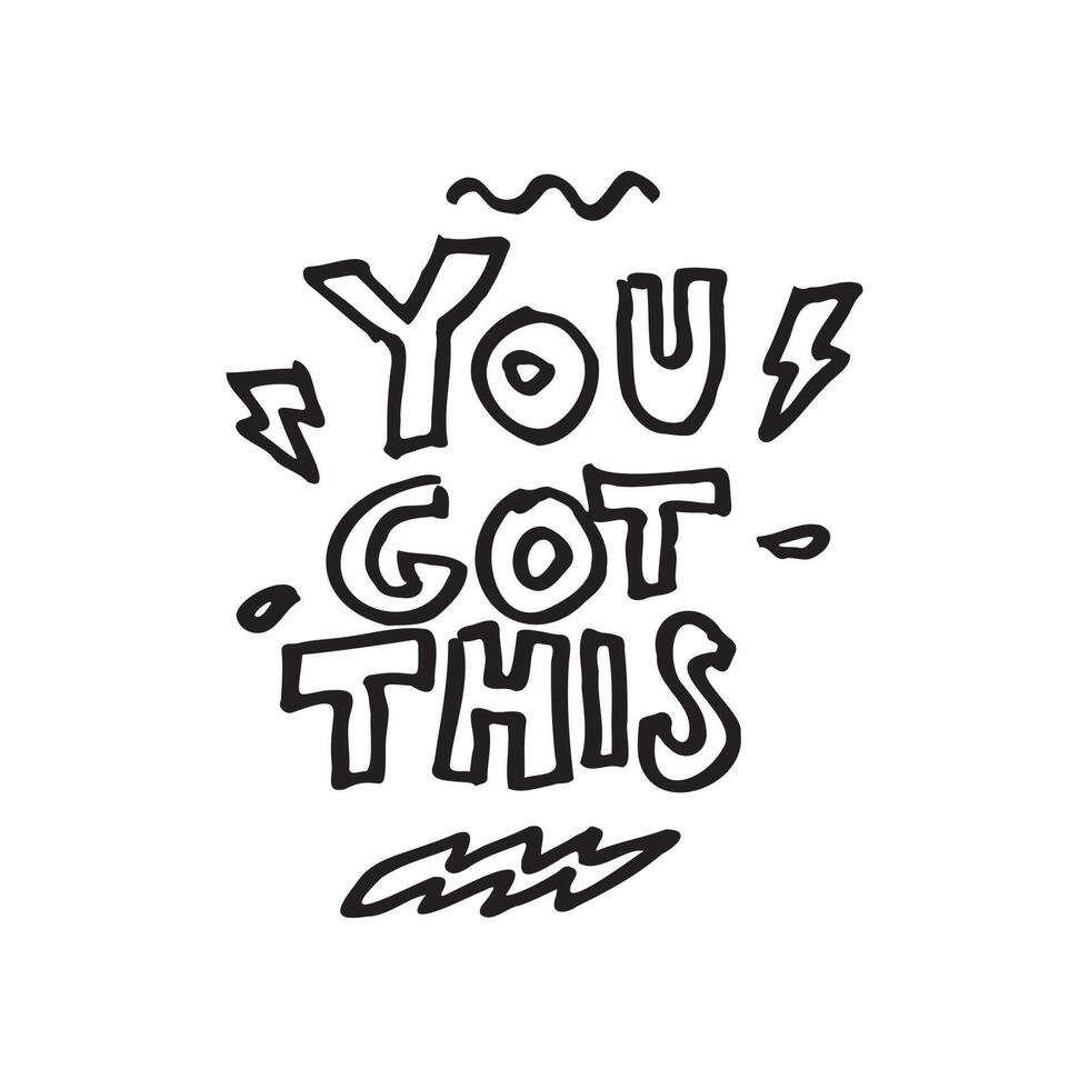 Hand written You Got This text vector